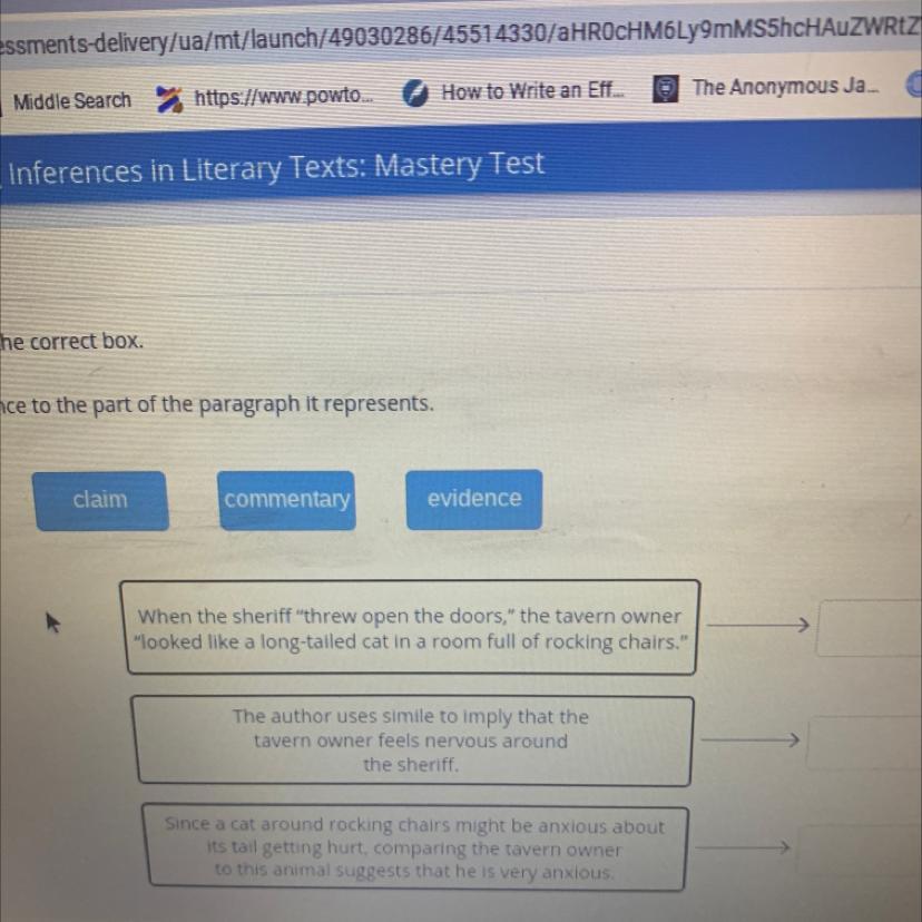 Match The Sentence To The Part Of The Paragraph It Represents. 