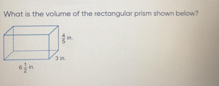 What Is The Volume Of The Rectangular Prism Shown Below?in.in3 In.63 Inin.