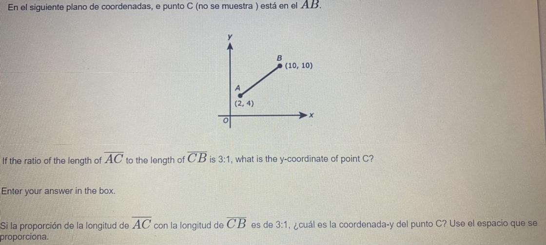 Cual Es La Coordenada-y Del Punto C ? What Is The Y-coordinate Of Pint C ?