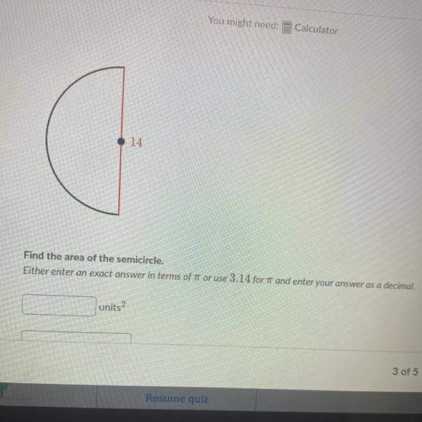 Find The Area Of The Semicircle