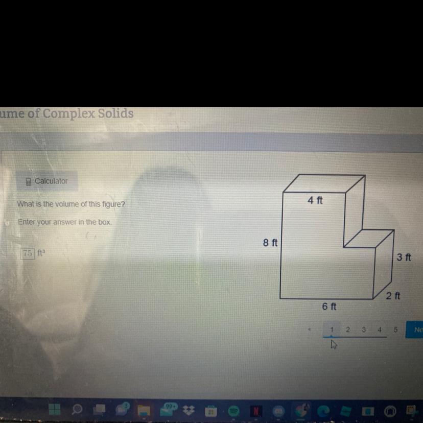 Plsss Helppp Need It Fastt .. What Is The Volume Of This Figure Answer Your Answer In The Box . 4ft 3ft