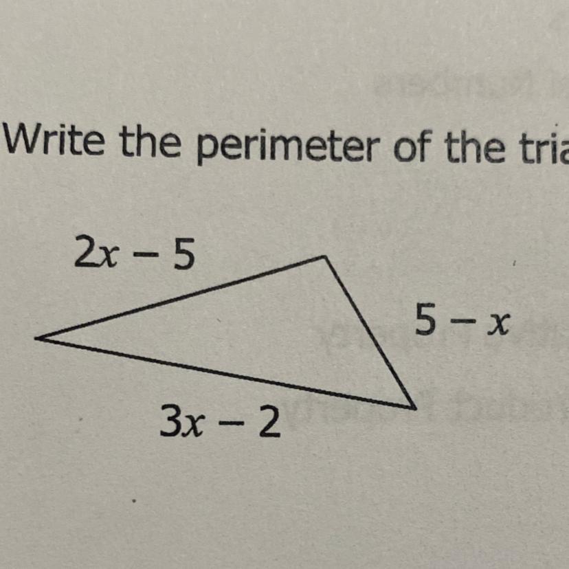 Write The Perimeter Of The Triangle As A Simplified Expression.