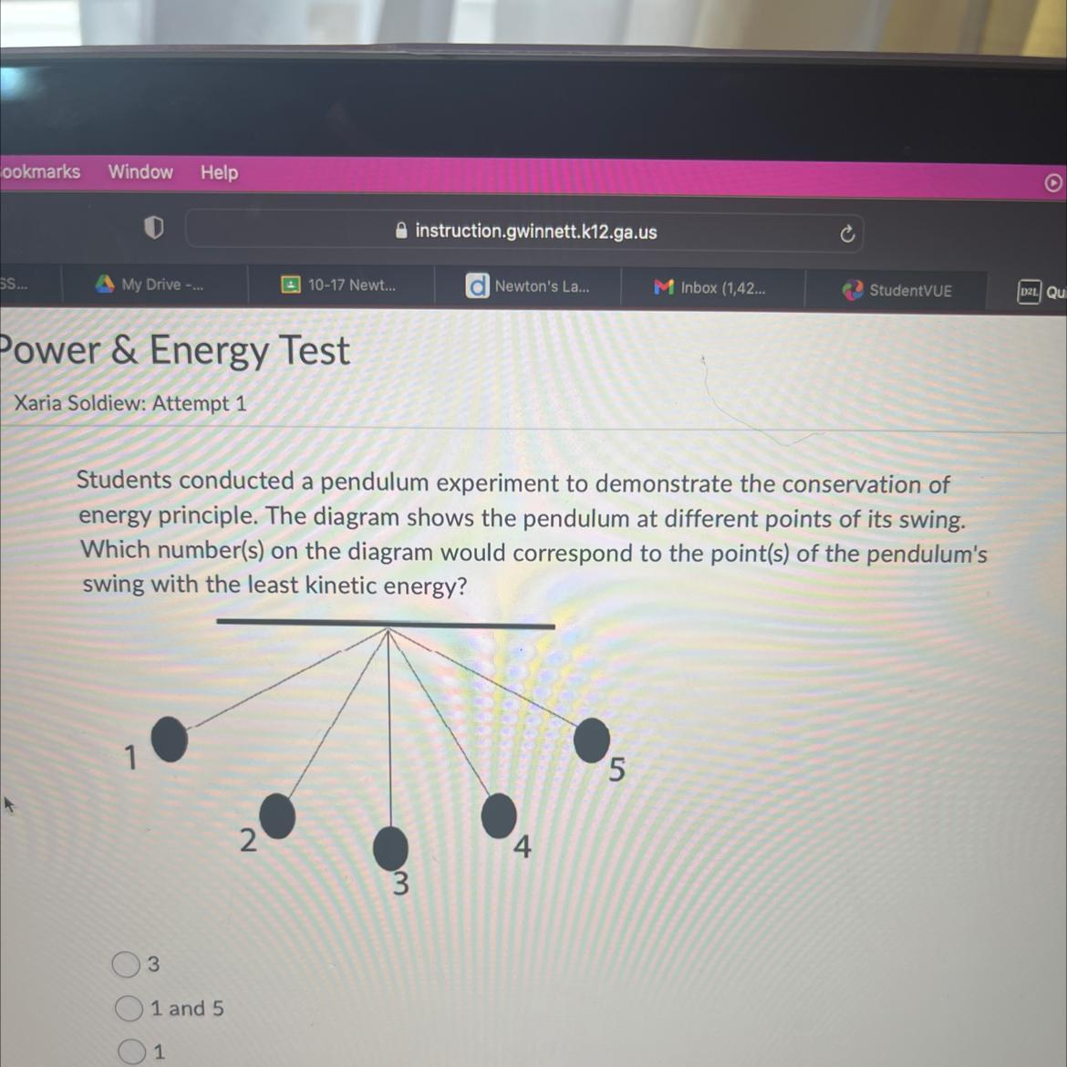 Students Conducted A Pendulum Experiment To Demonstrate The Conservation Ofenergy Principle. The Diagram