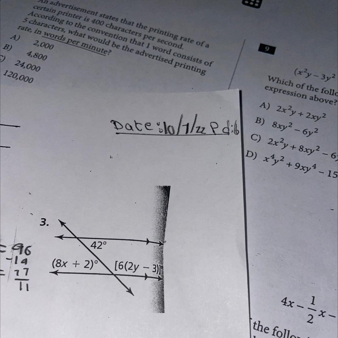 Find The Value Of X And Y. State The Therons You Used.