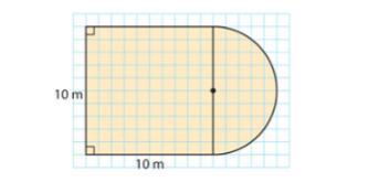 Landon Used A Half Circle And A Square To Form The Figure Shown. Which Is The Best Estimate Of The Area