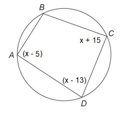 Quadrilateral ABCD Is Inscribed In A Circle. Find The Measure Of X And The Measure Of Each Of The Angles