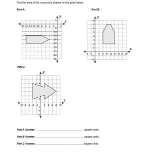 Find The Area Of The Compound Shapes On The Grids Below.