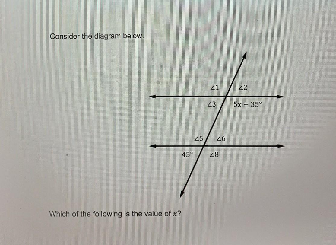 Which Of The Following Is The Value Of X?