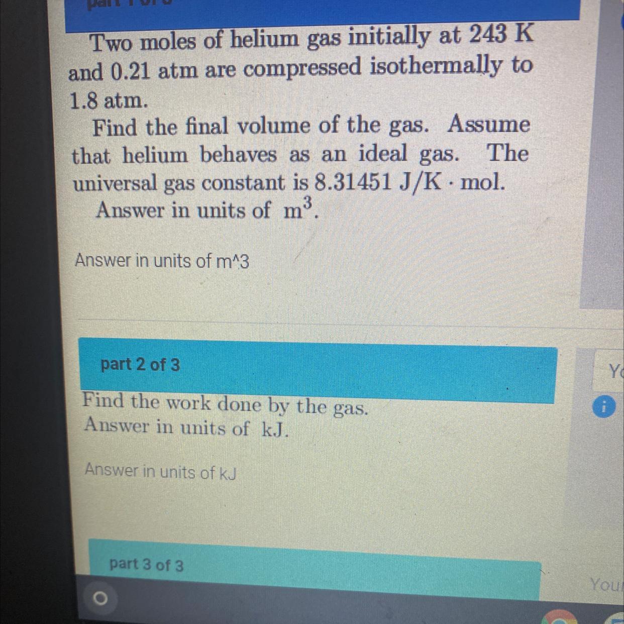 Part 3/3 Find The Thermal Energy Transferred. Answer In Units Of KJ
