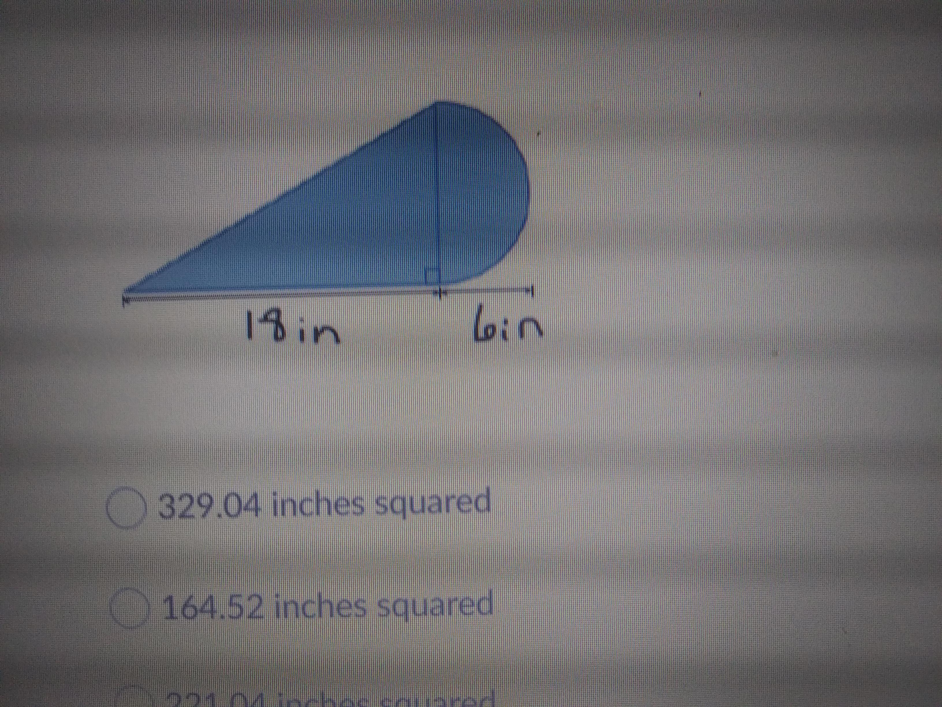 Find The Area Of The Shaded Region. Use 3.14 To Represent Pi. Hint: You Need To Find Height Of Triangle.A: