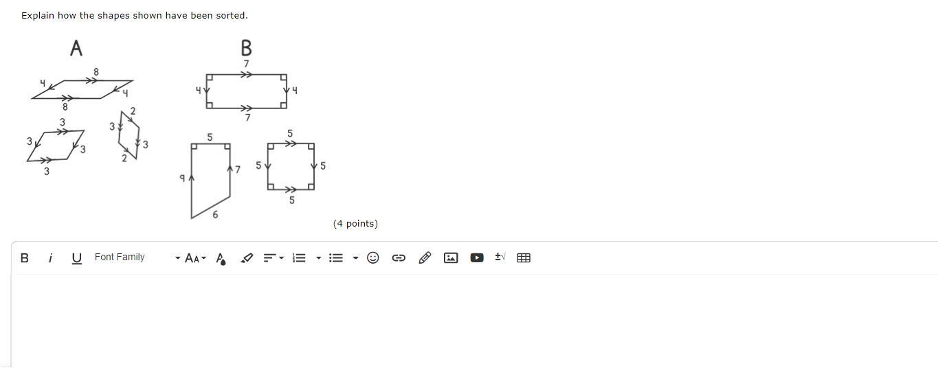 Explain How The Shapes Shown Have Been Sorted.