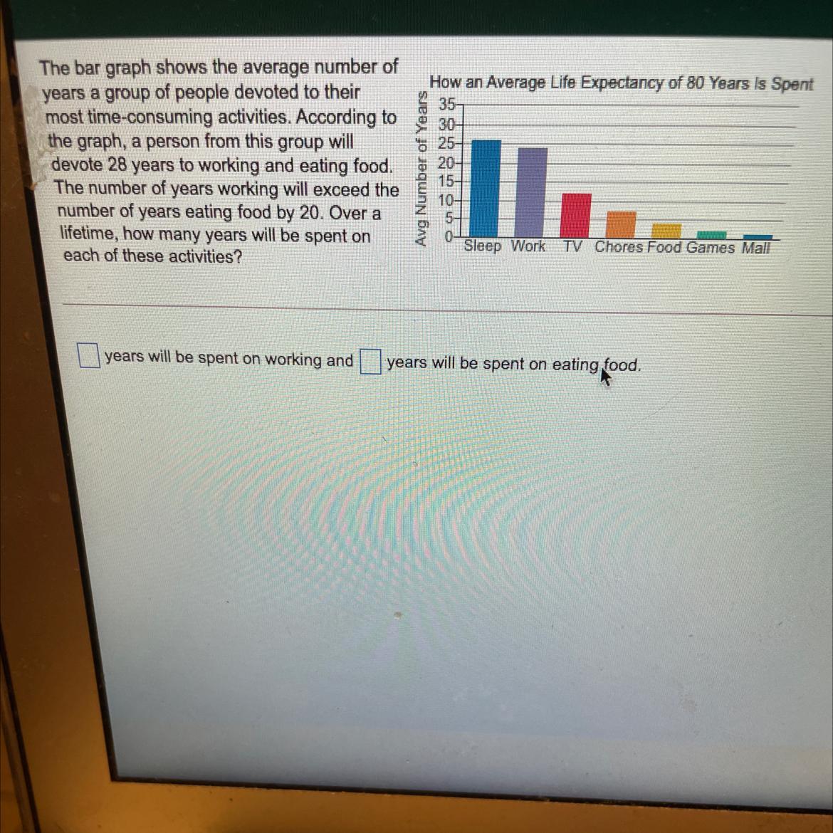 ____years Will Be Spent On Working And ___years Will Be Spent On Eating Food
