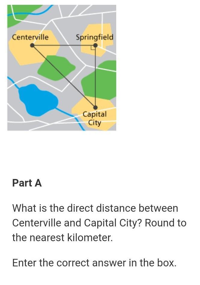 The Distances Between Centerville, Springfield, And Capital City Form A Right Triangle. The Distance