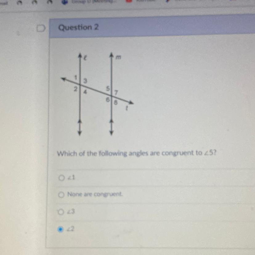 Which Of The Following Angles Are Congruent To 5?