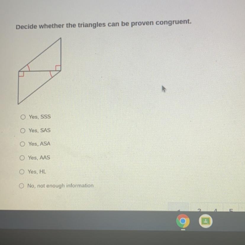 Decide Whether The Triangle Can Be Proven Congruent I Need Help
