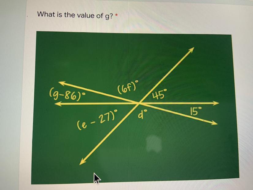 Find The Value Of G, F, E, And D