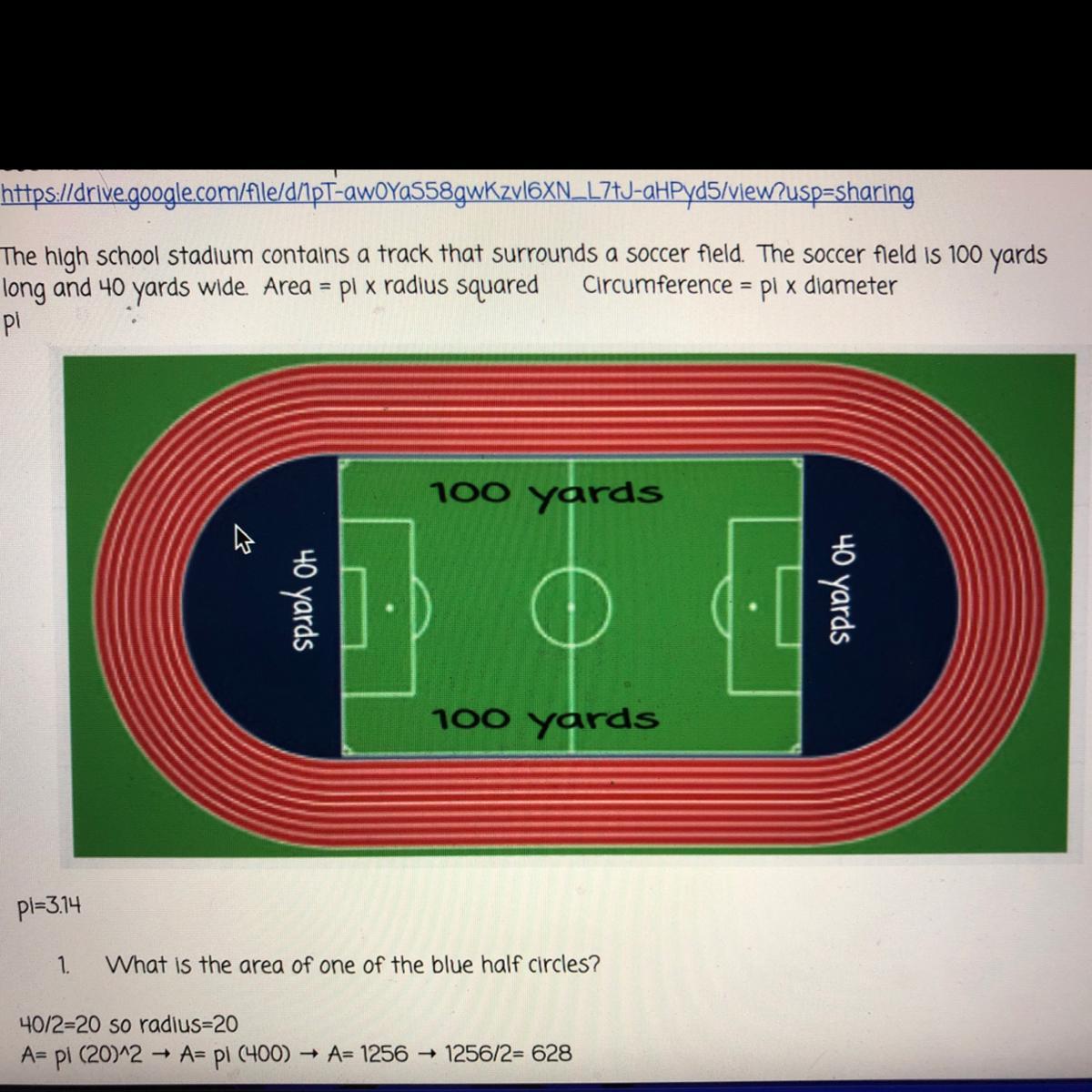 Please Ignore The Question In The Picture. 2. The School Is Going To Put Grass On Both Semicircles Of