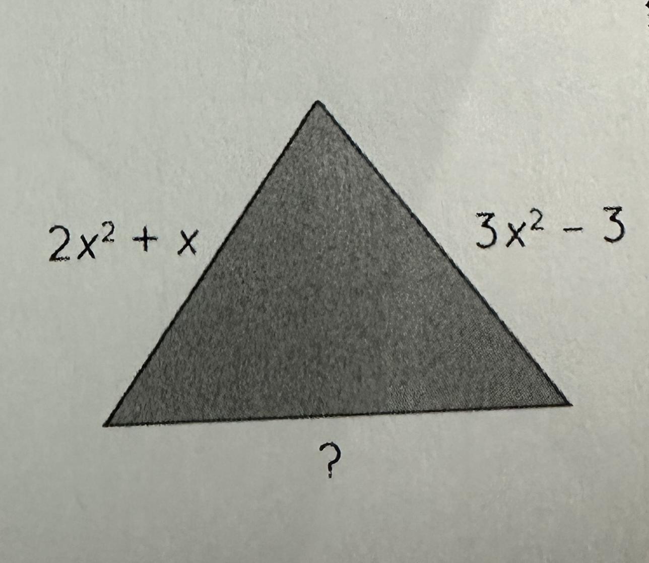The Perimeter Of The Given Triangle Is 3x + 2 Unitsand Its Two Sides Are Given In The Figure. Find Itsthird