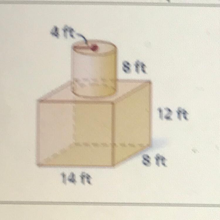 Find The Volume Of The Composite Figure.4 Ft8 Ft12 Ft8 Ft14 Ft