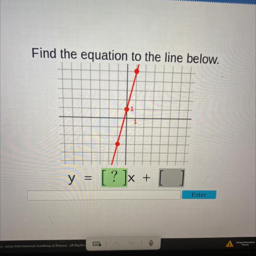 Find The Equation To The Line Below.