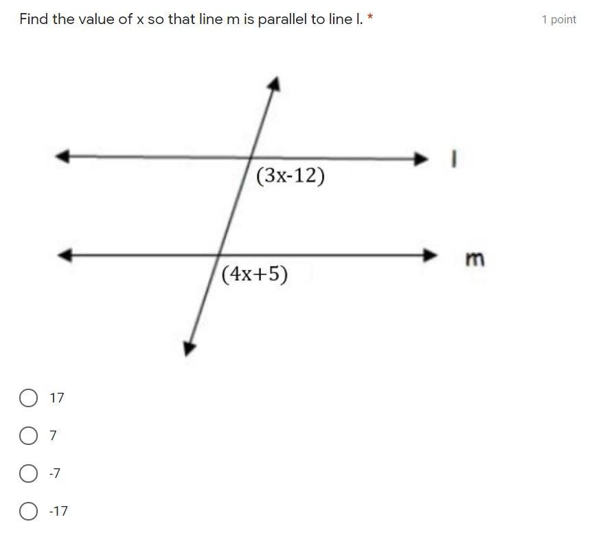 Find The Value Of X So That Line M Is Parallel To Line L.