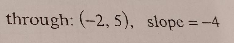 White The Standard Form Of The Equation Of The Line Through The Given Point With The Given Slope.