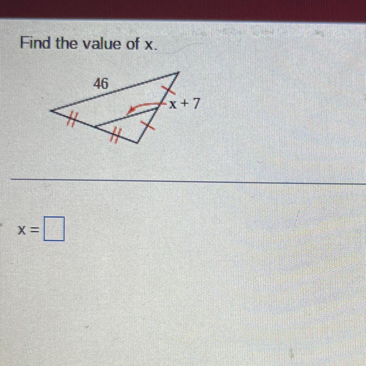 Find The Value Of X.46 X+7 X= ? 