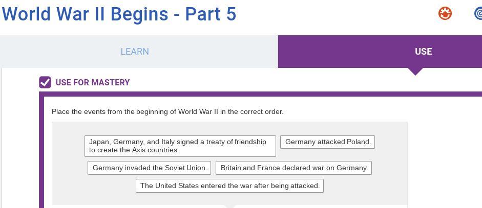 Place The Events From The Beginning Of World War II In The Correct Order.