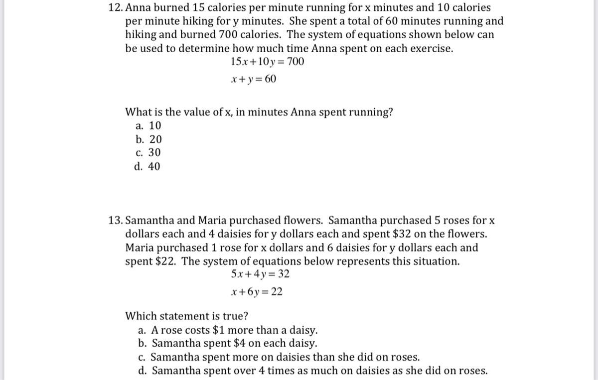 Would These Be Linear Combinations Or Quadratic Equations