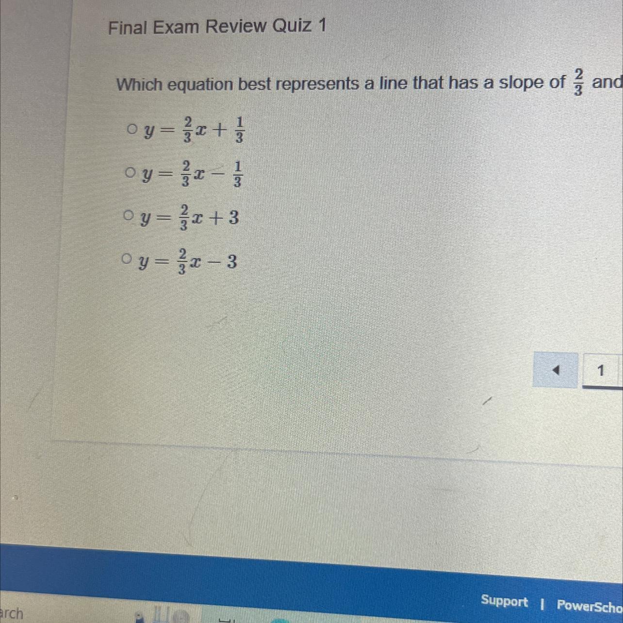 Final Exam Review Quiz 1Which Equation Best Represents A Line That Has A Slope Of And Passes Through