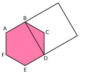 ABCDEF Is A Regular Hexagon With Side 1 Cm.What Is The Area Of The Square Shown Above With BD As A Side?