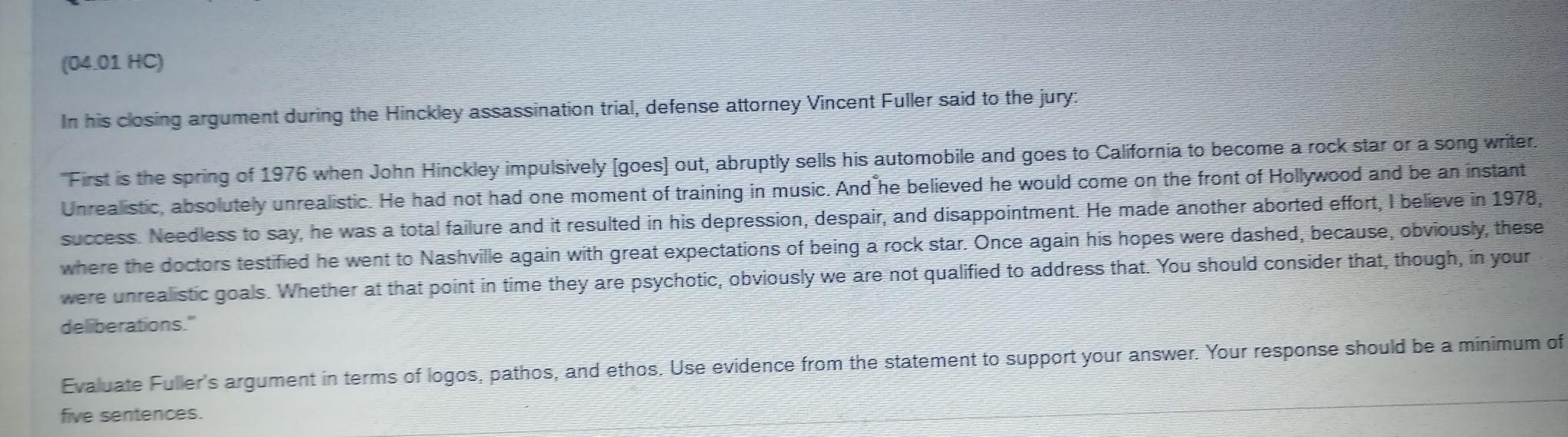 Evaluate Fuller's Argument In Terms Of Logos, Pathos, And Ethos. Use Evidence From The Statement To Support