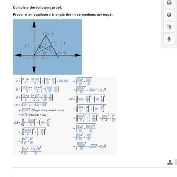 Complete The Following Proof.Prove: In An Equilateral Triangle The Three Medians Are Equal.+ae-(.*)-(2aP=-