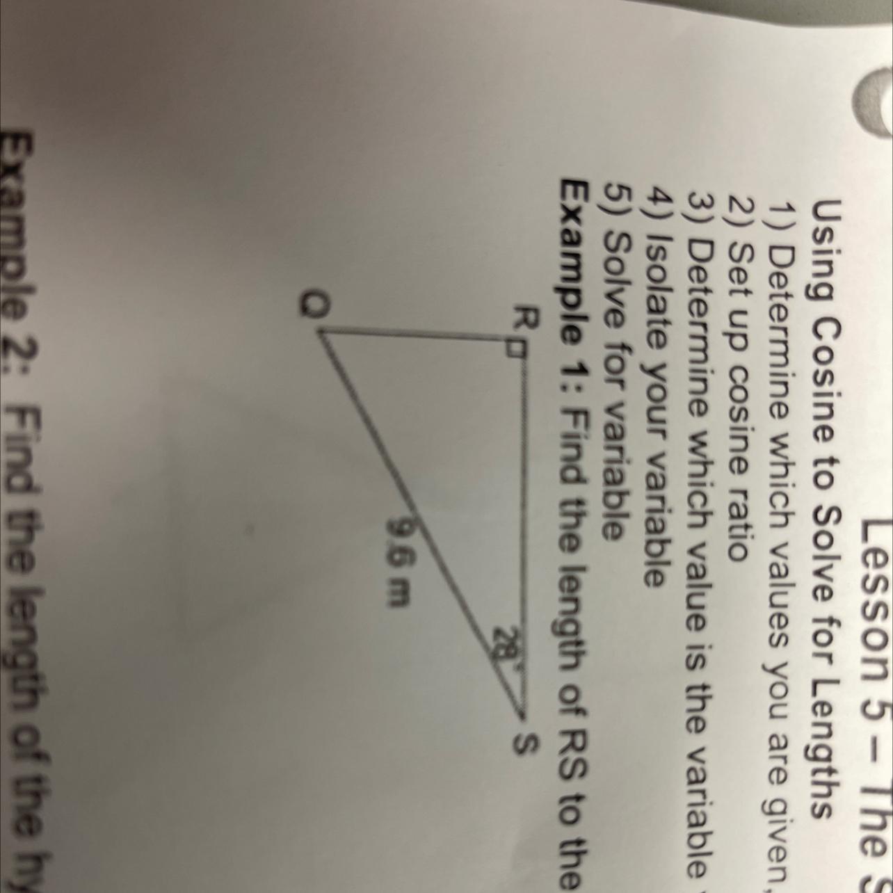 Find The Length Of RS To The Nearest Tenth Of A Meter 