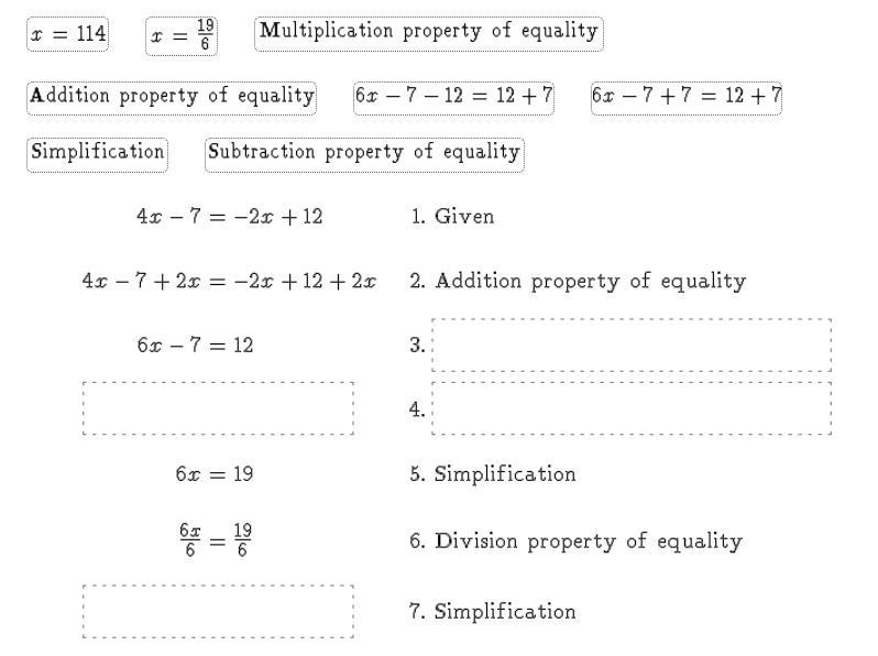 Drag Each Tile To The Correct Location On The Algebraic Problem. Not All Tiles Will Be Used. Fill In