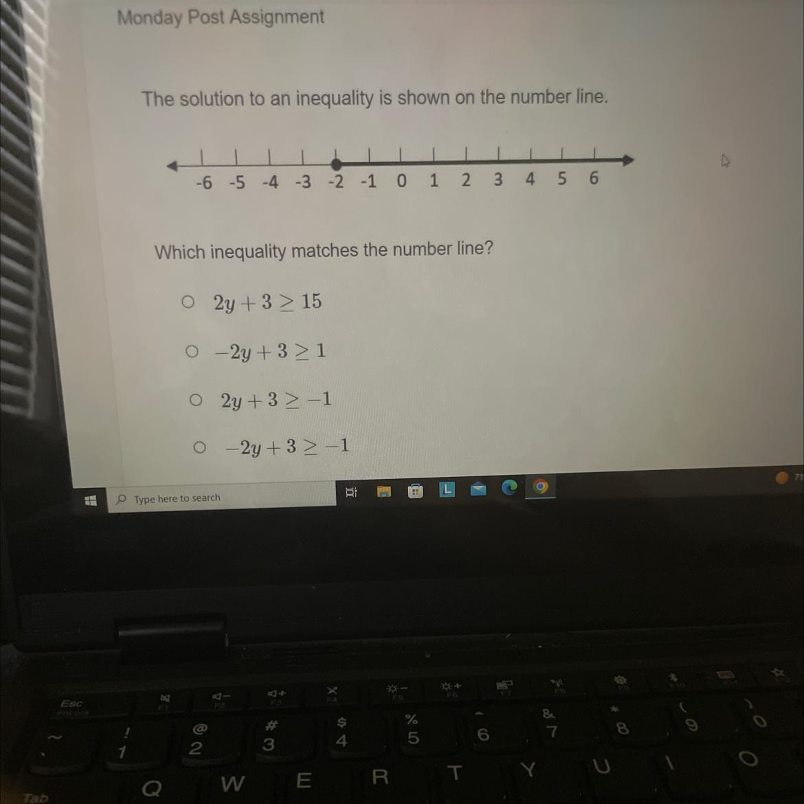 Please Answer The Solution To An Inequality Is Shown On The Number Line.Which Inequality Matches The