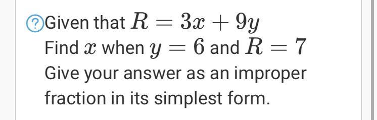 +9yFind X When Y=6 And R=7