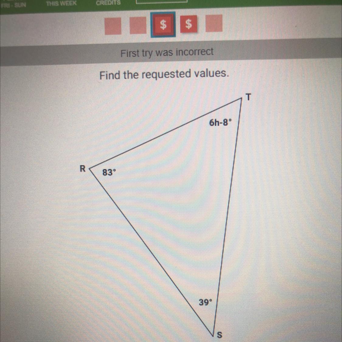 Find The Requested Values.R = 83T = 6h-8S = 39Find Value Of Hm