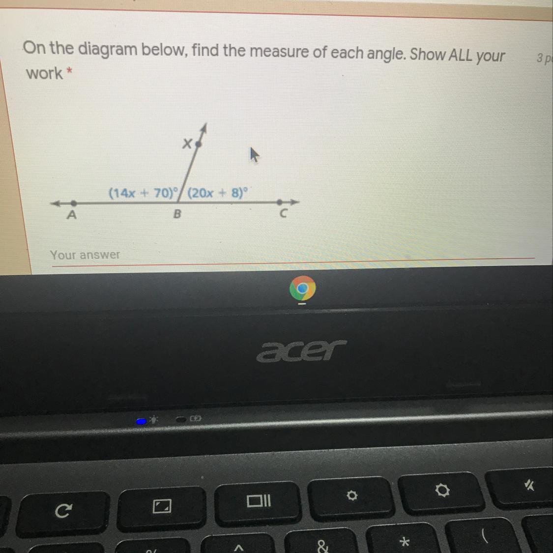 On The Diagram Below, Find The Measure Of Each Angle Show All Your Work