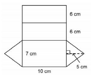 Calculate The Total Surface Area Of This Net Of A Right Triangular Prism. A 225 CmB 207.5 CmC 165 CmD