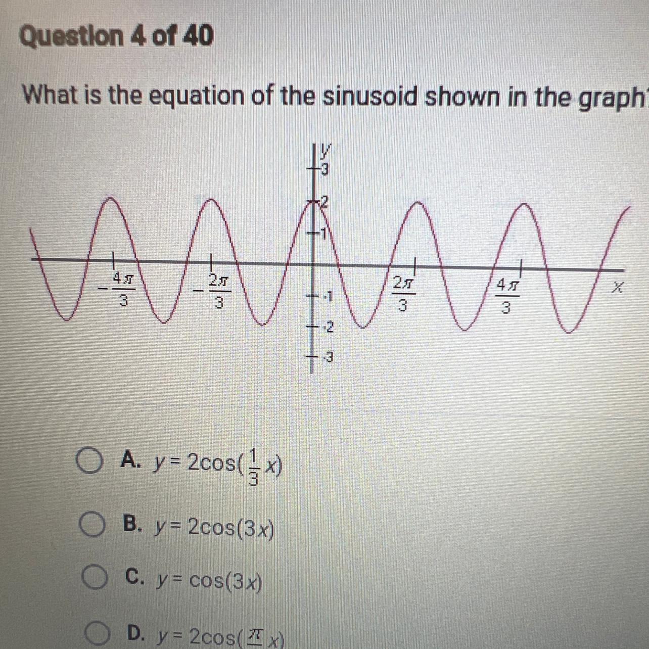 What Is The Equation Of The Sinusoid Shown In The Graph?