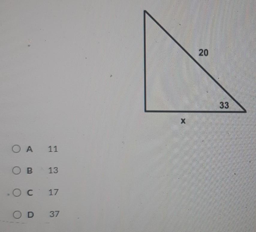 (30, Points)A Right Triangle Is Shown. Which Is Closest To The Value Of An X