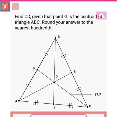 Find CD, Given That Point G Is The Centroid Oftriangle ABC. Round Your Answer To Thenearest Hundredth.