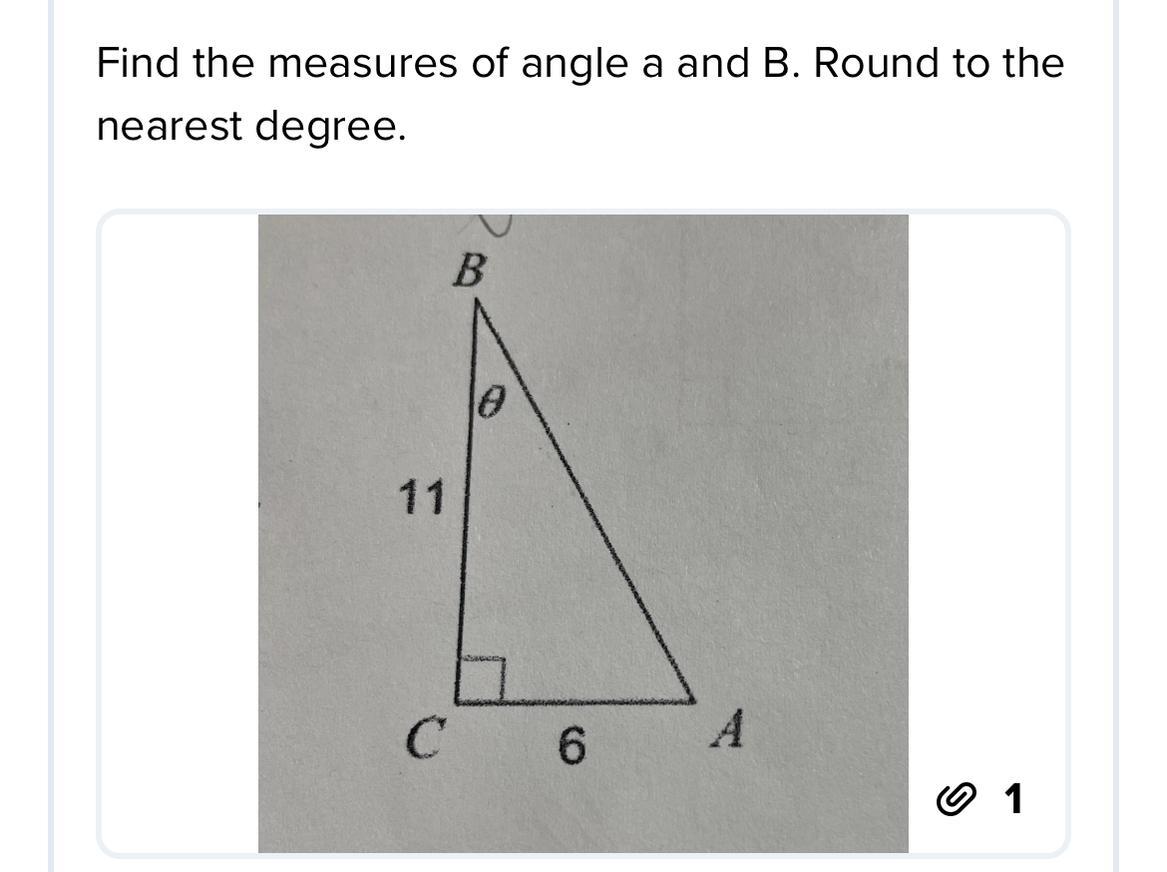 Find The Measures Of Angle A And B. Round To Thenearest Degree.