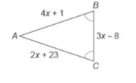 What Is The Measure Of The Base In The Triangle Below?A. 11B. 45C. 25D. 30