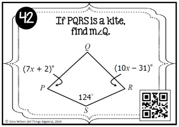 If PQRS Is A Kite, Find M Angle Q