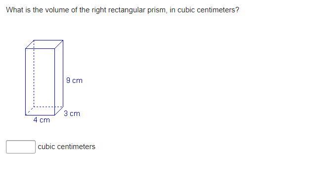 What Is The Volume Of The Right Rectangular Prism, In Cubic Centimeters?