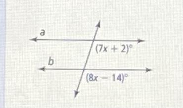 PLEASE HURRY, MARKING BRAINLIEST. Solve For The Value Of X That Makes Lines A And B Parallel. 