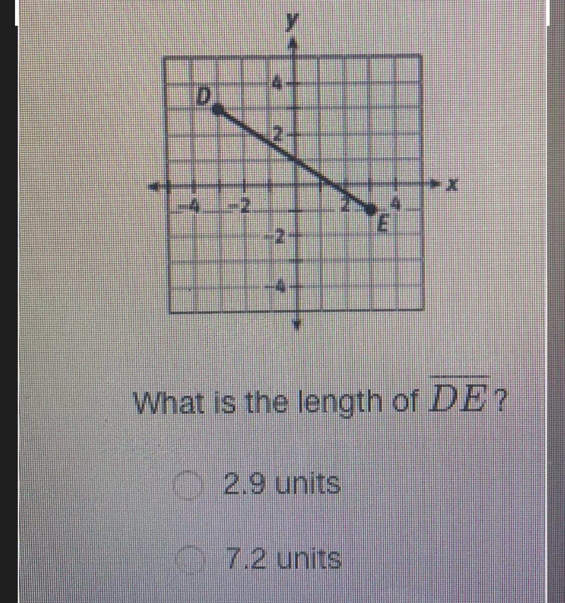 What Is The Length Of DE?2.9 Units7.2 Units12.5 Units