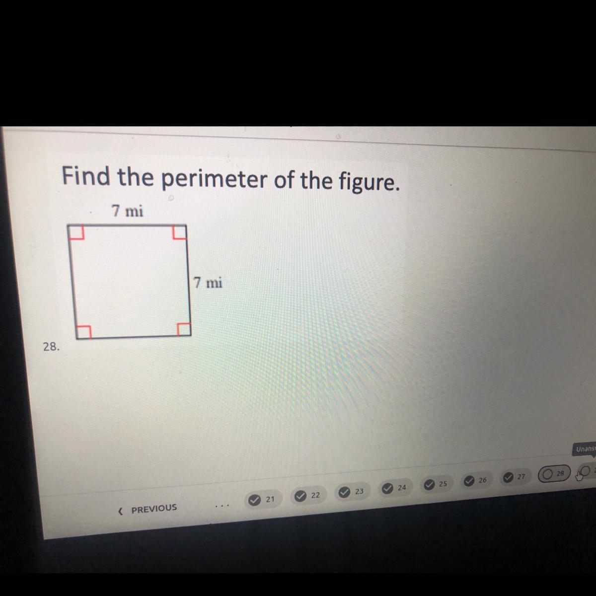 Find The Perimeter Of The Figure.7 Mi7 Mi